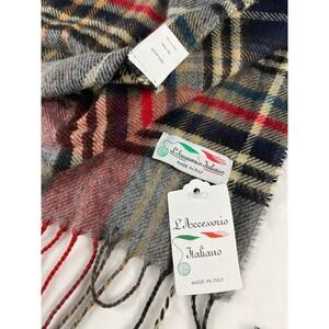 Plaid Scarf Acrylic Made in Italy Warm Winter Accessory L' Accessorio Italiano‎